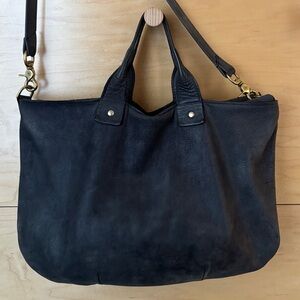 Clare V. Clare Vivier Classic Black Leather Crossbody Tote Messenger